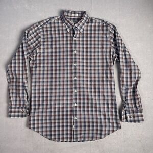 Peter Millar‎ Casual Button Front Dress Short Men Large Long Sleeve Plaid Cotton